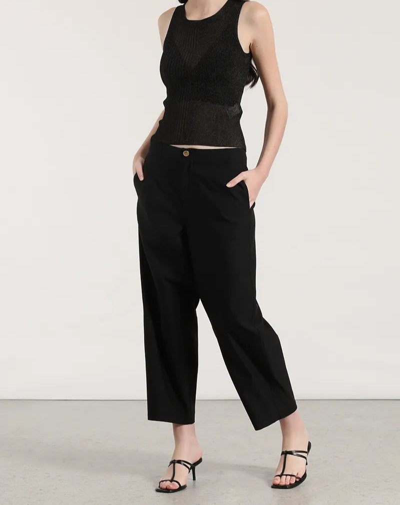 Pantalon Mujer Balloon Tiro Alto Negro