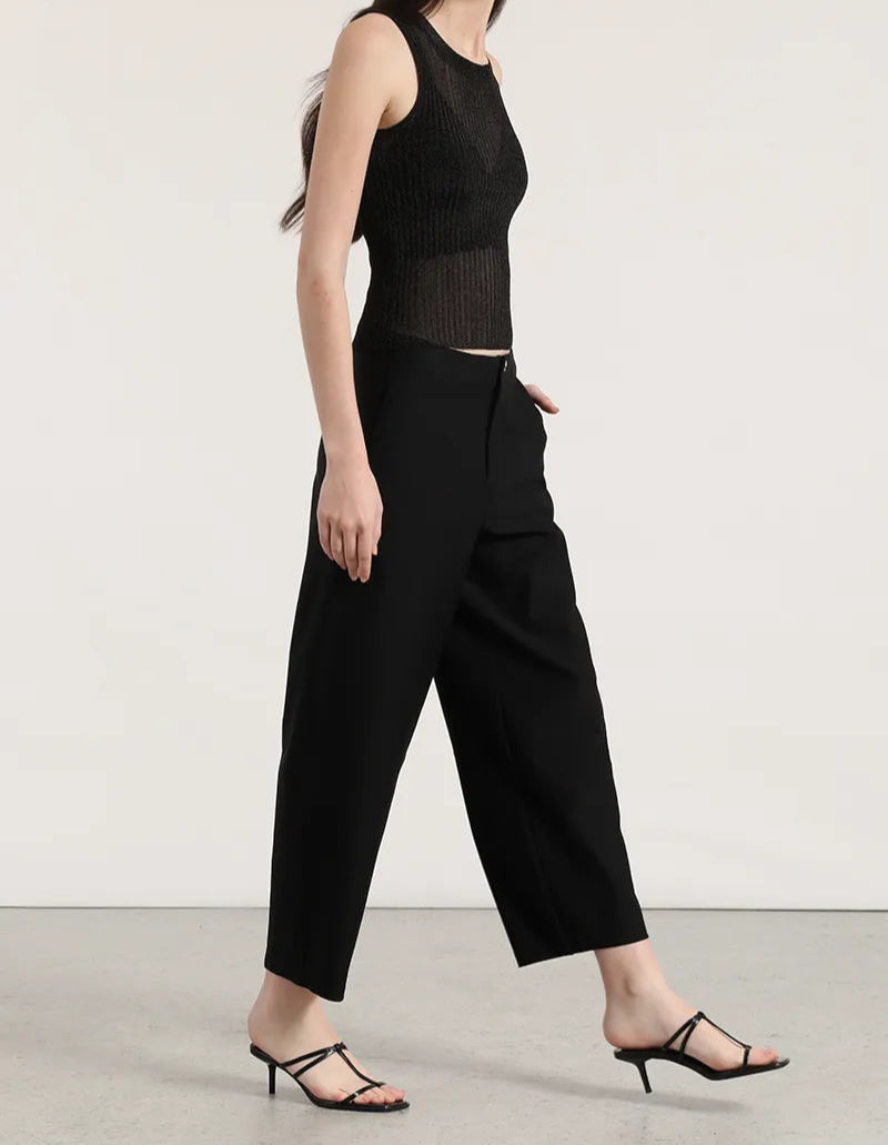Pantalon Mujer Balloon Tiro Alto Negro