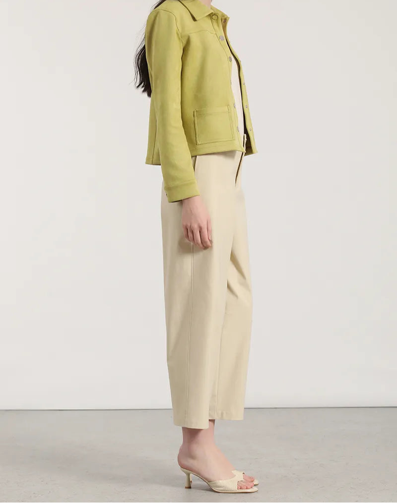 Pantalon Mujer Balloon Tiro Alto Beige