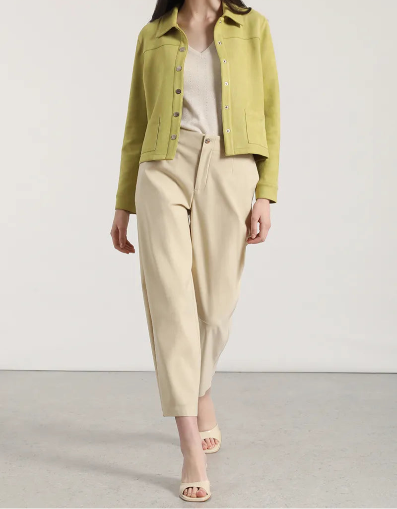 Pantalon Mujer Balloon Tiro Alto Beige