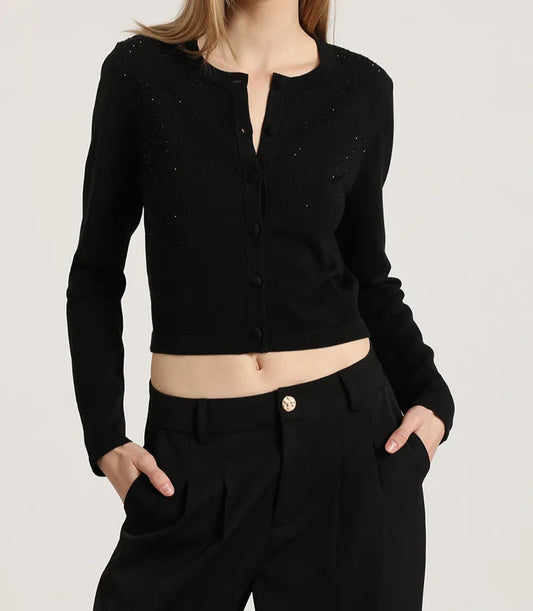 cardigan-mujer-tejido-punto-aplicacion-strass-negro