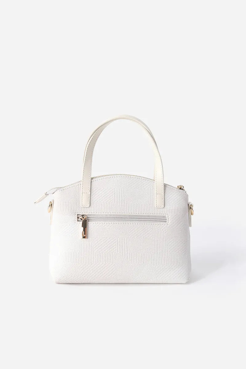 Cartera Mujer Mediana Textura Engomada Fantasía Beige
