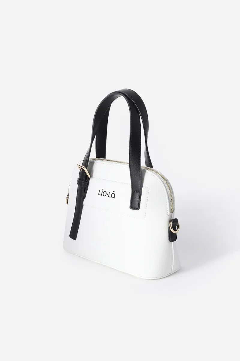 Cartera Mujer Pequeña Simil Cuero Blanco
