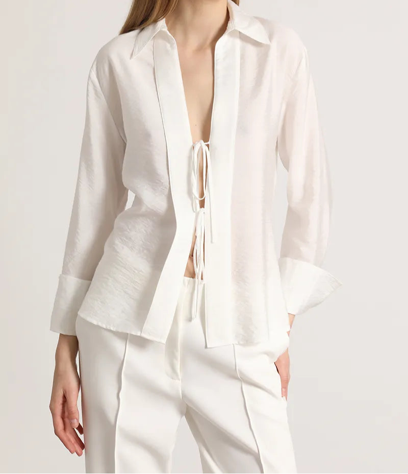 Blusa Mujer Amarras Crudo