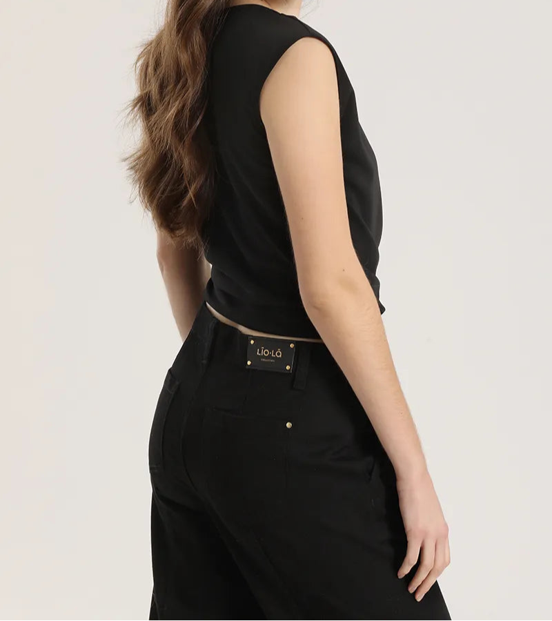 Polera Mujer Top Cruzado Negro