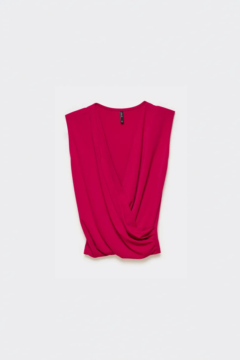 Polera Mujer Top Cruzado Fresa