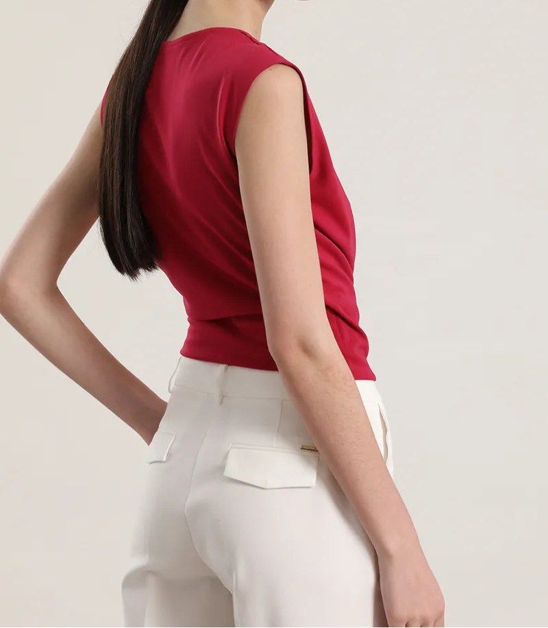 Polera Mujer Top Cruzado Fresa