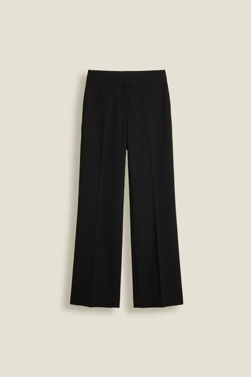 Pantalon Mujer Recto Tiro Alto Negro