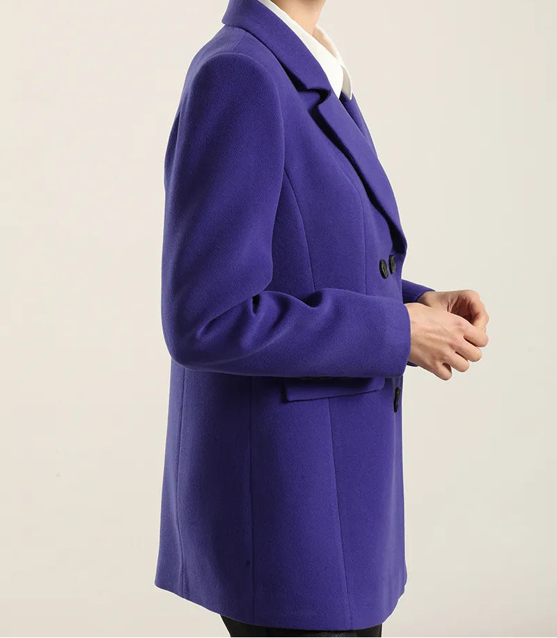 Blazer Mujer Entallado Doble Cruce Arándano