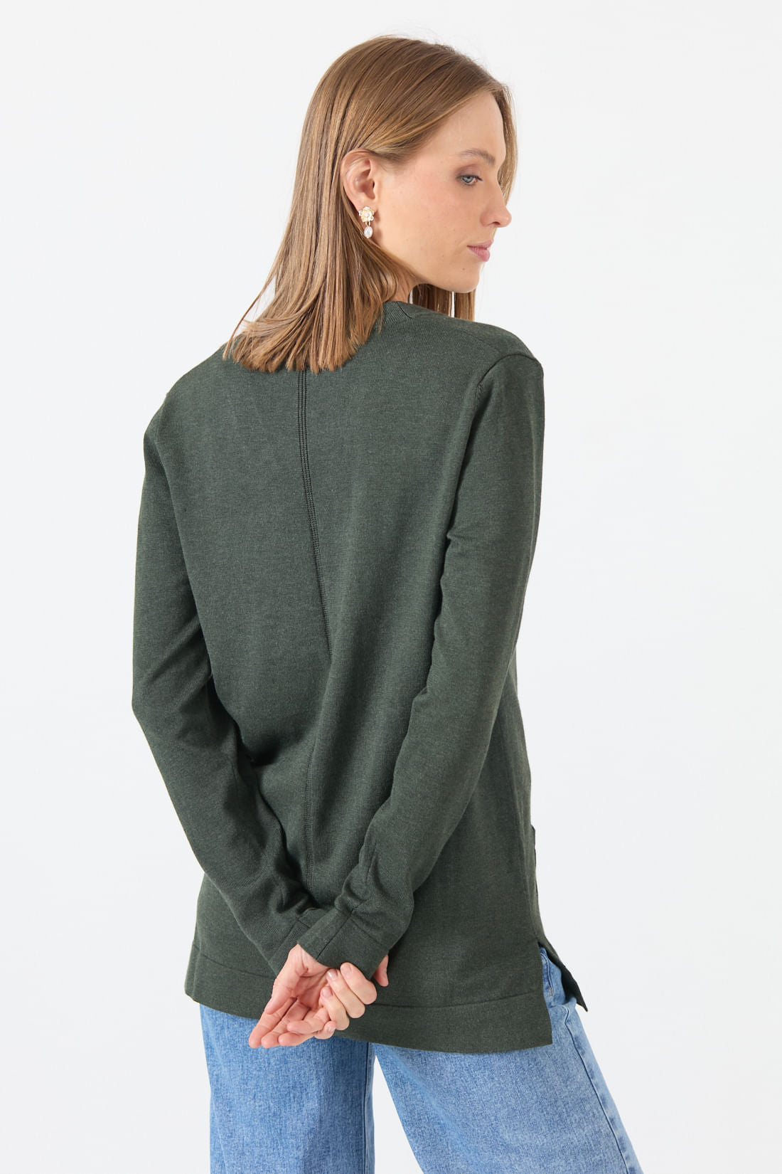 Cardigan Mujer Melange Verde