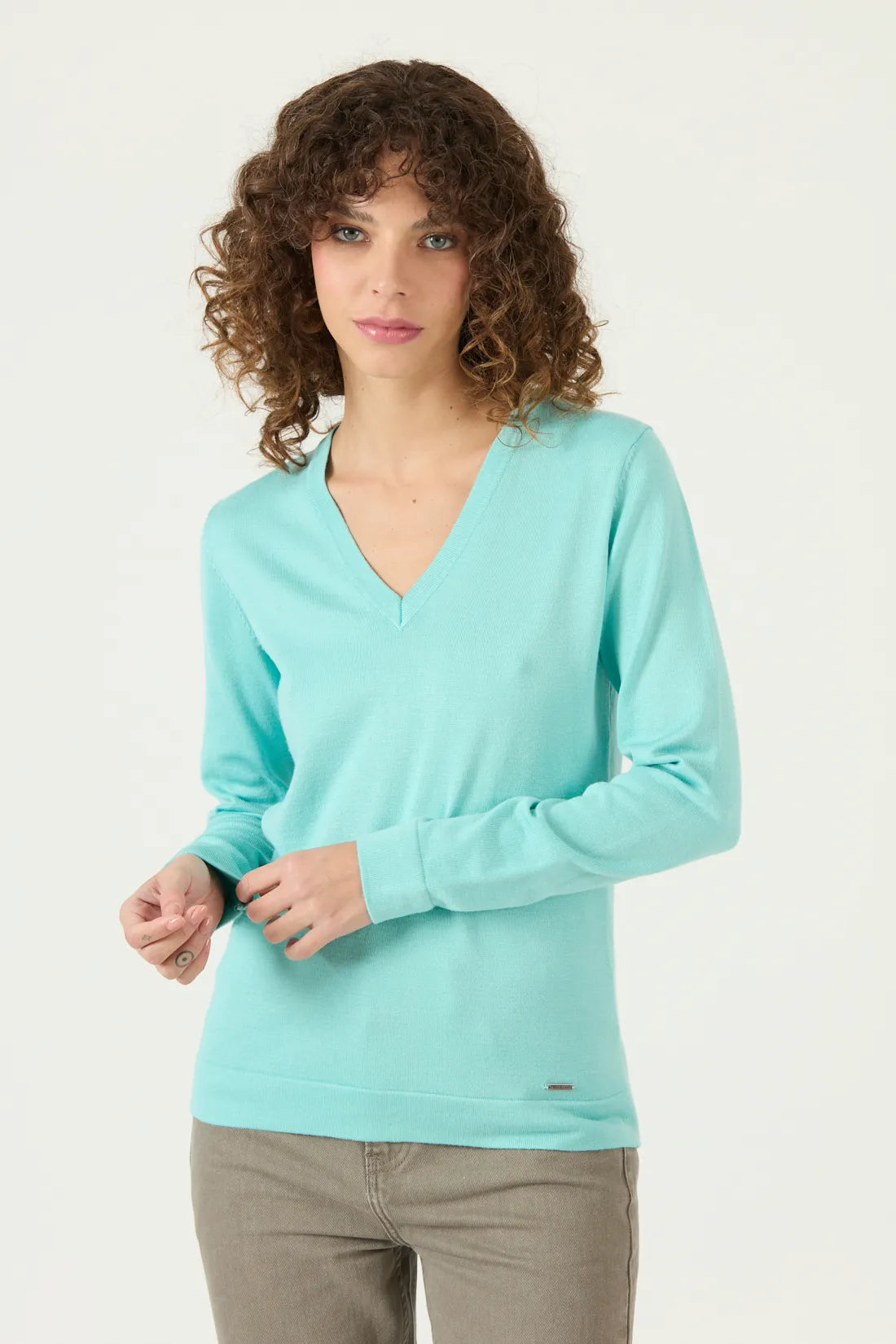 sweater-mujer-cuello-v-turquesa