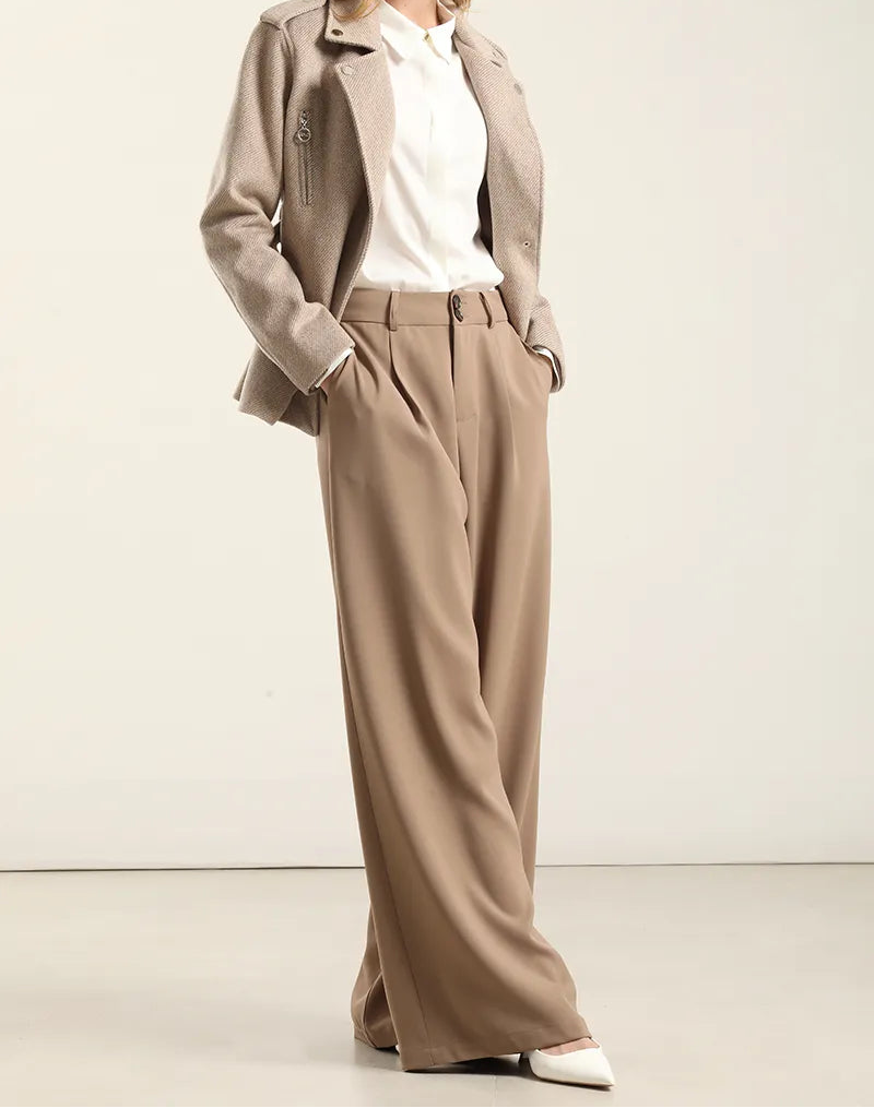 Chaqueta Mujer Biker Muflon Fantasia Beige