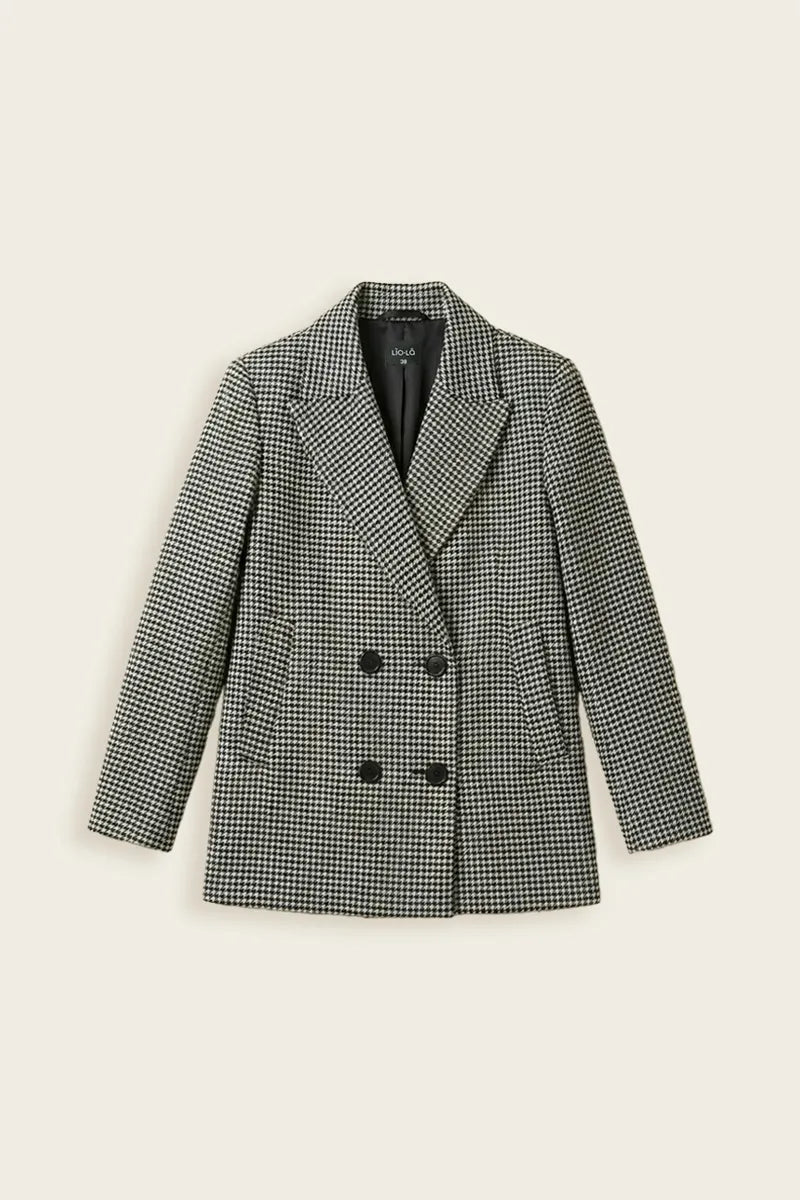 Chaqueta Hombre Pied De Poule Negro