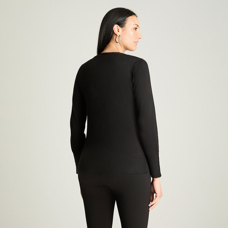 Cardigan Mujer Manga Larga Negro