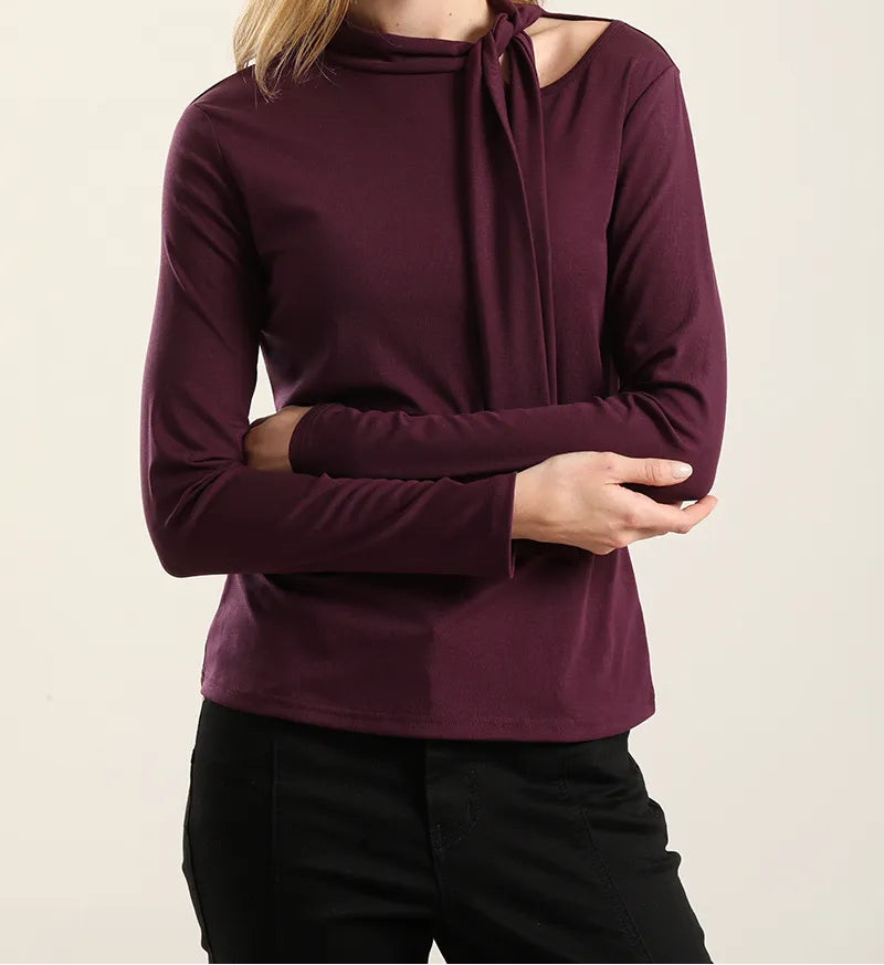 Top Mujer Cuello Fantasia Lazada Ciruela