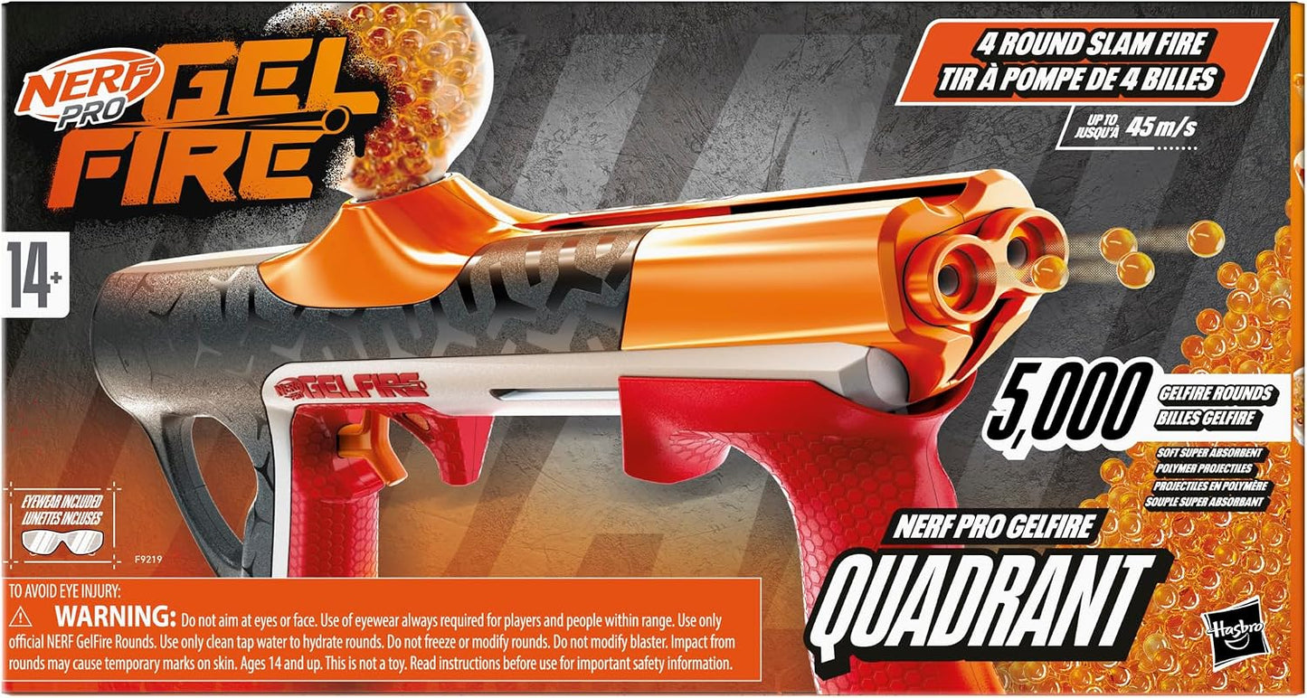 Lanzador Nerf Pro Gelfire Quadrant 5.000 recargas de gel incluidas