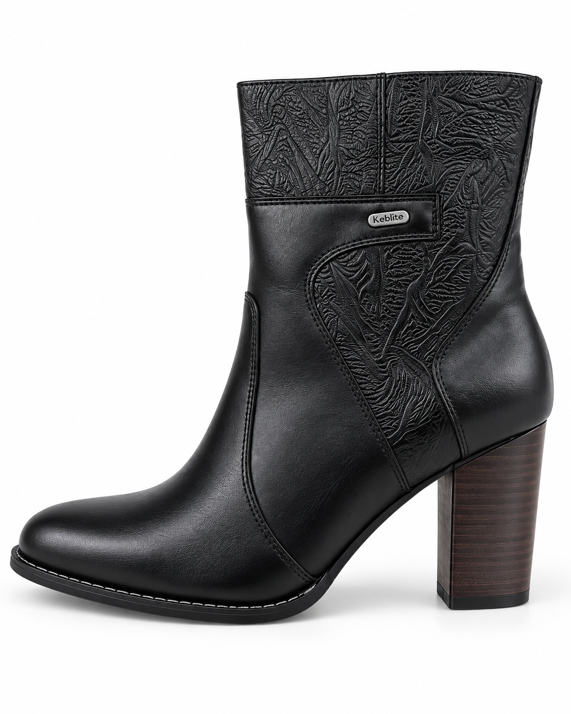 Botin Mujer Cuero Negro