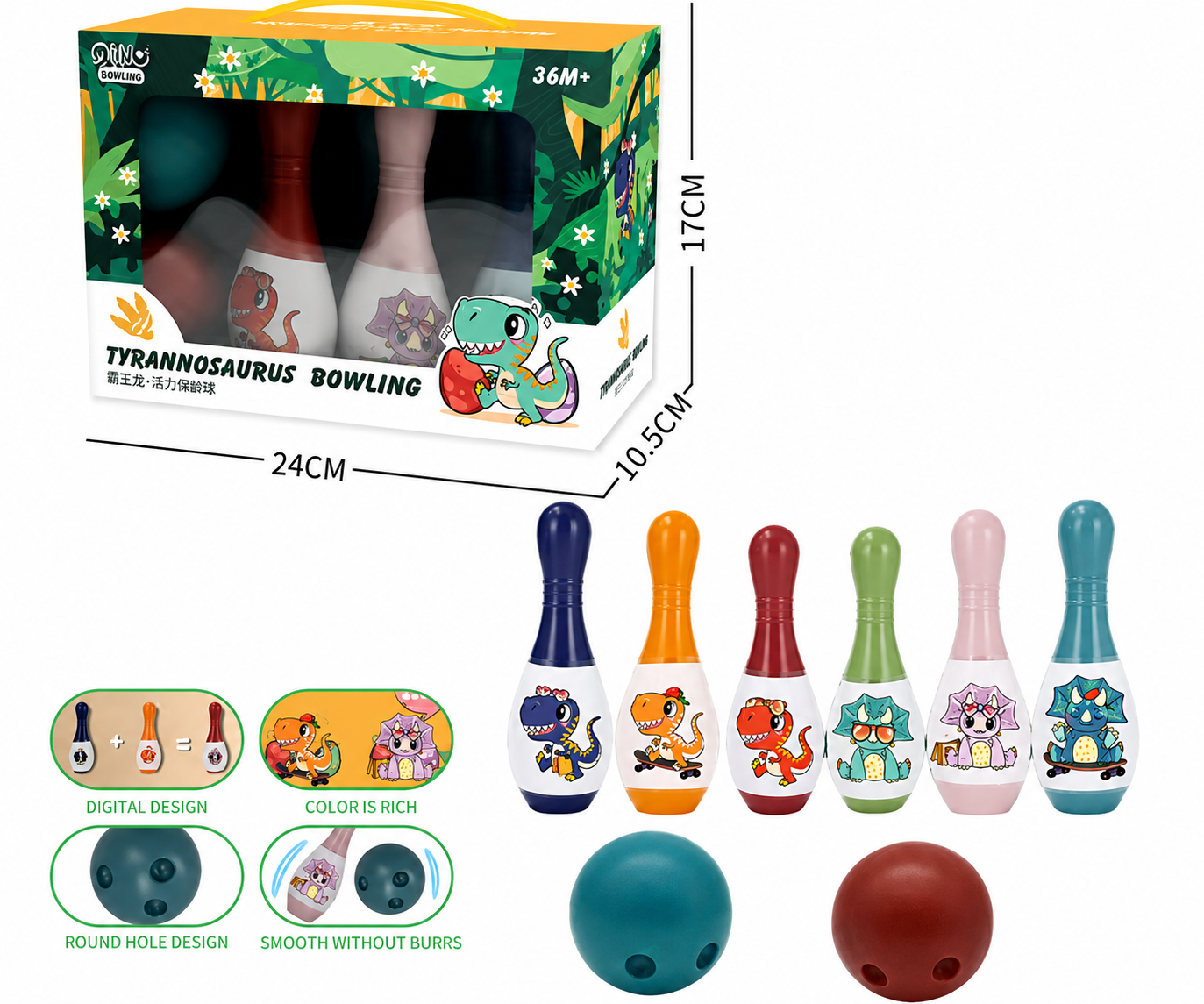 Juego Bowling Niños Tyrannosaurus