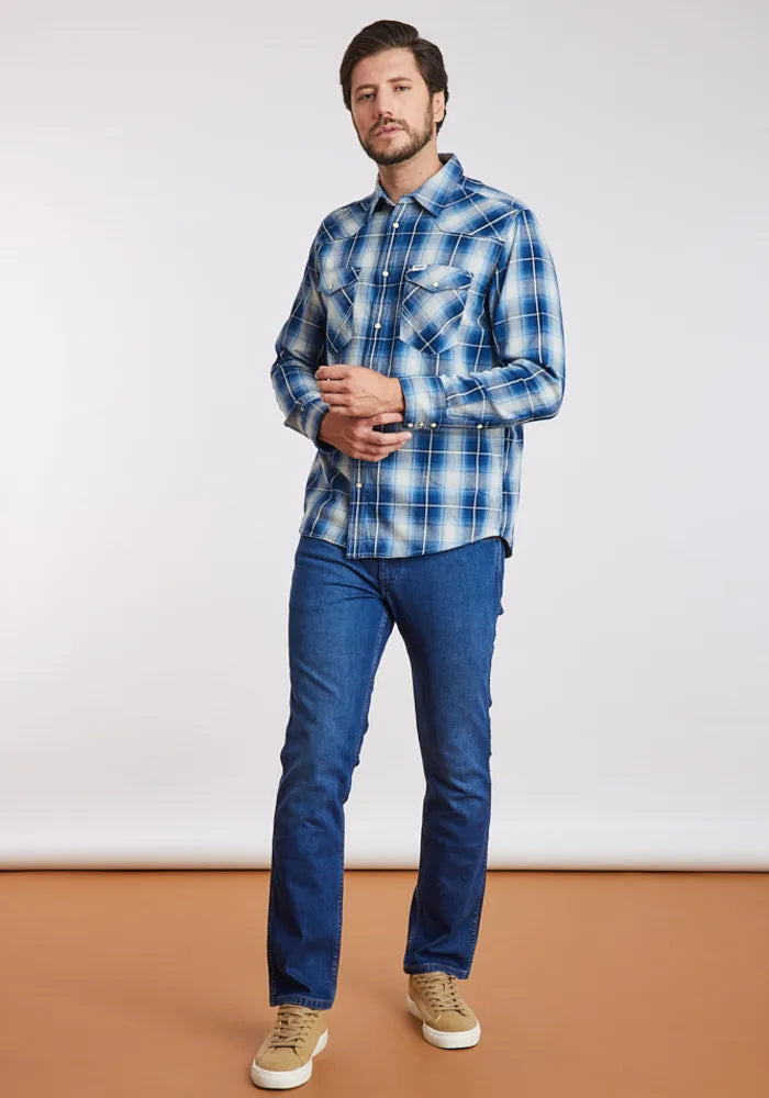 camisa-hombre-western-shirt-buffalo-indigo
