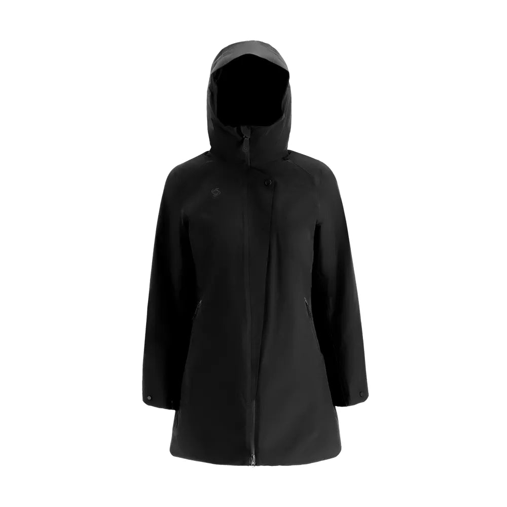 Parka Mujer Negro Abrigo Raven