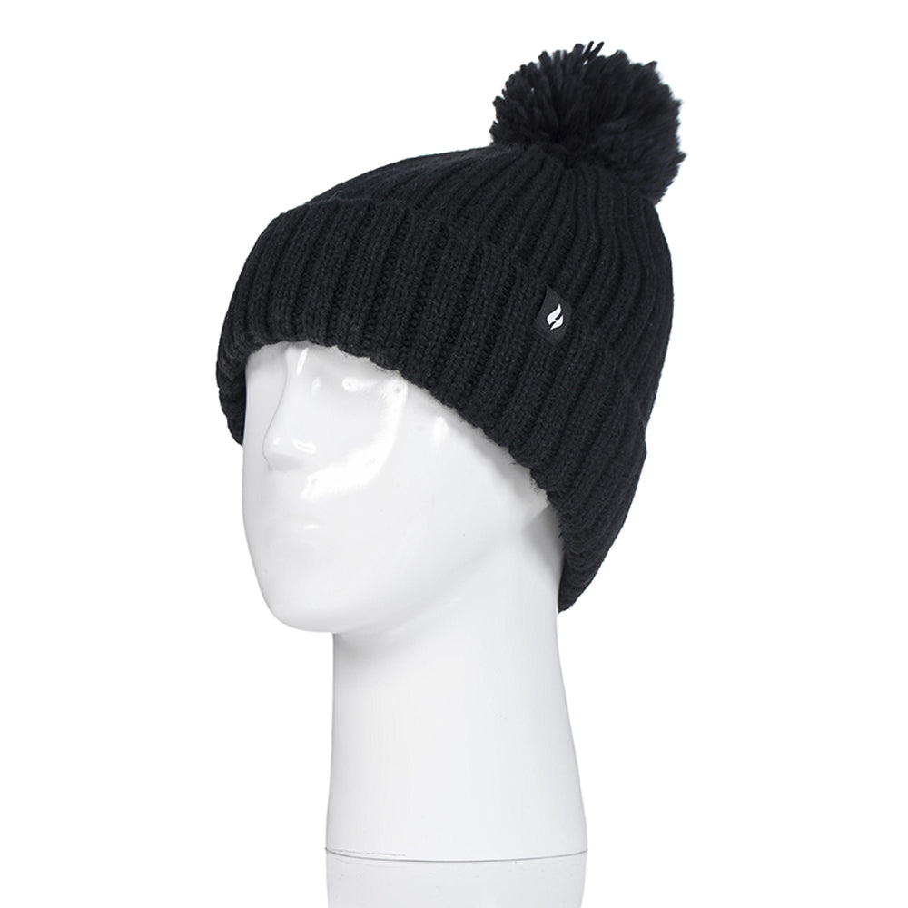 Gorro Mujer Pom Pom Arden Heat Holders Negro