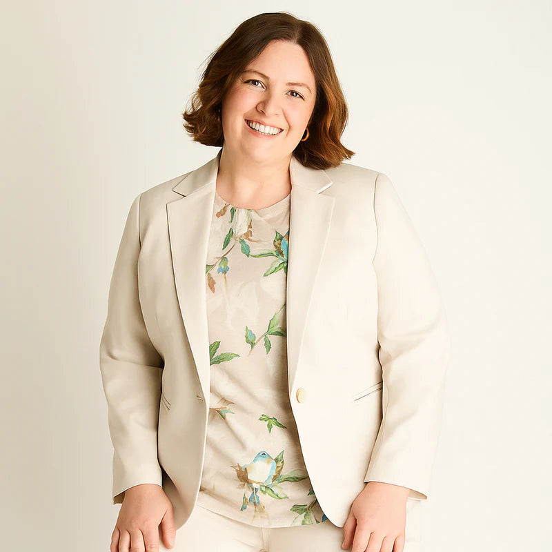Blazer Mujer Arena de Corte Clásico