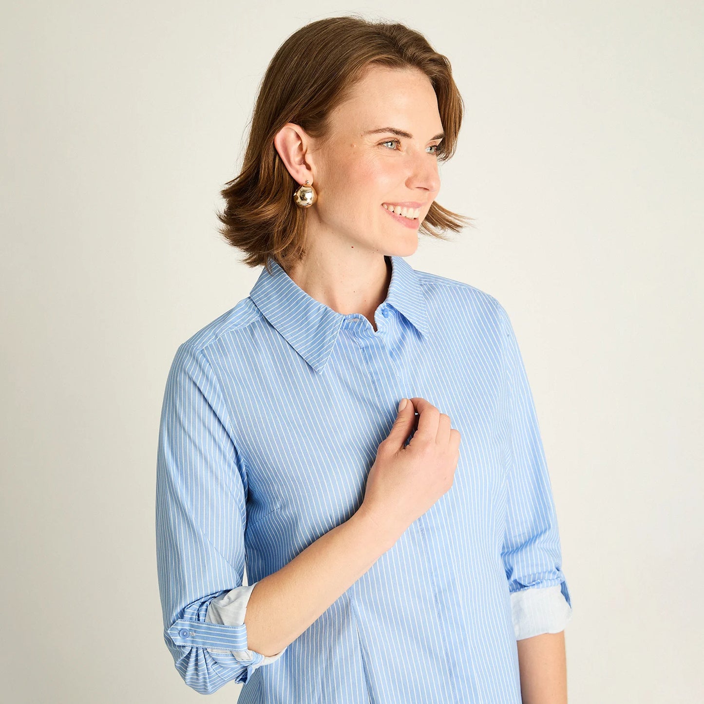 Blusa Mujer Celeste de Algodón