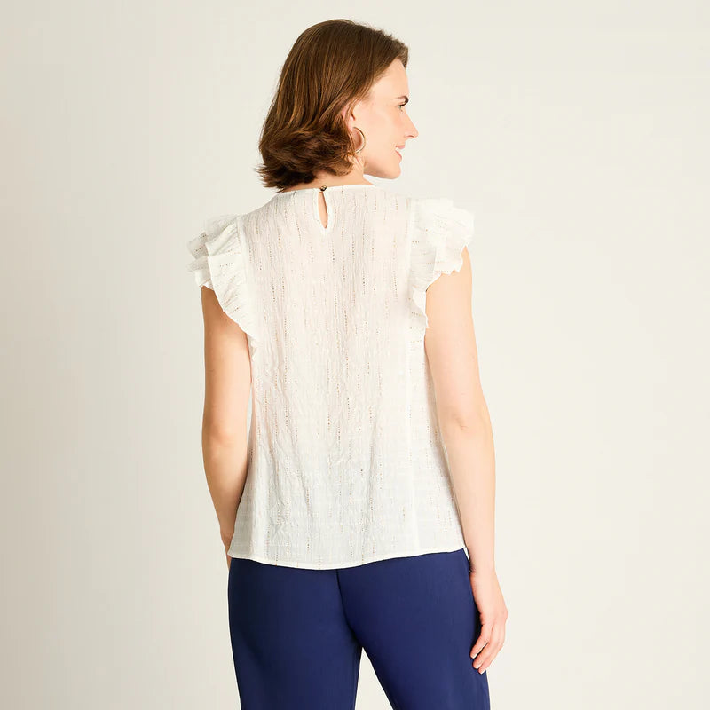 Blusa Mujer Crudo con Volantes
