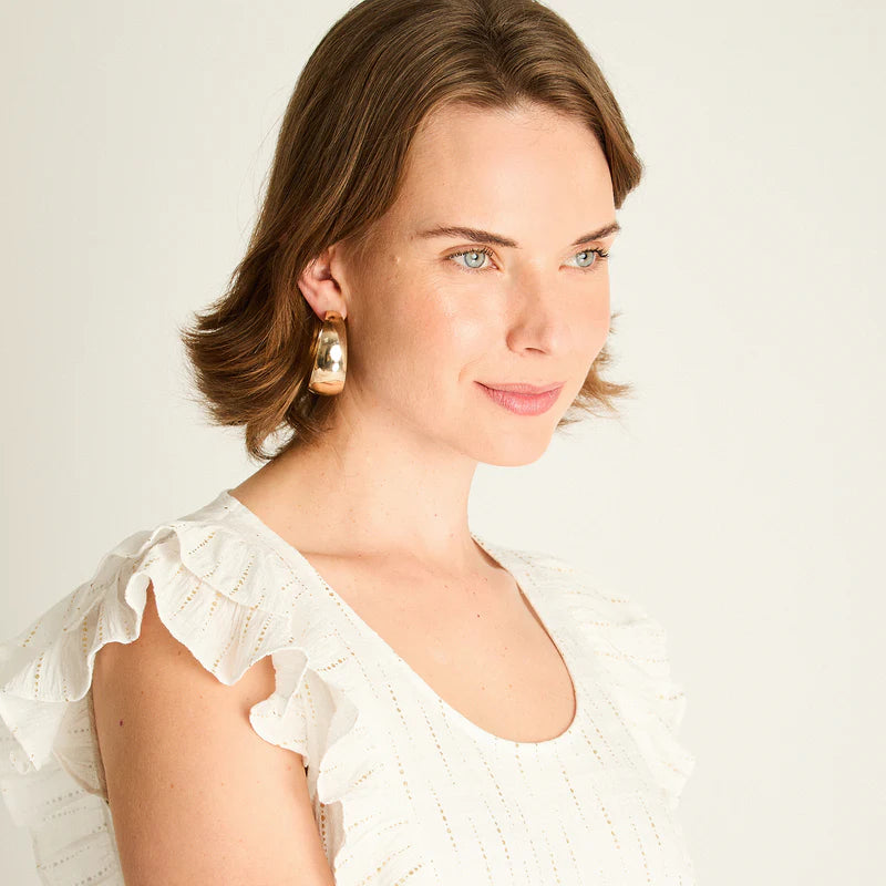 Blusa Mujer Crudo con Volantes