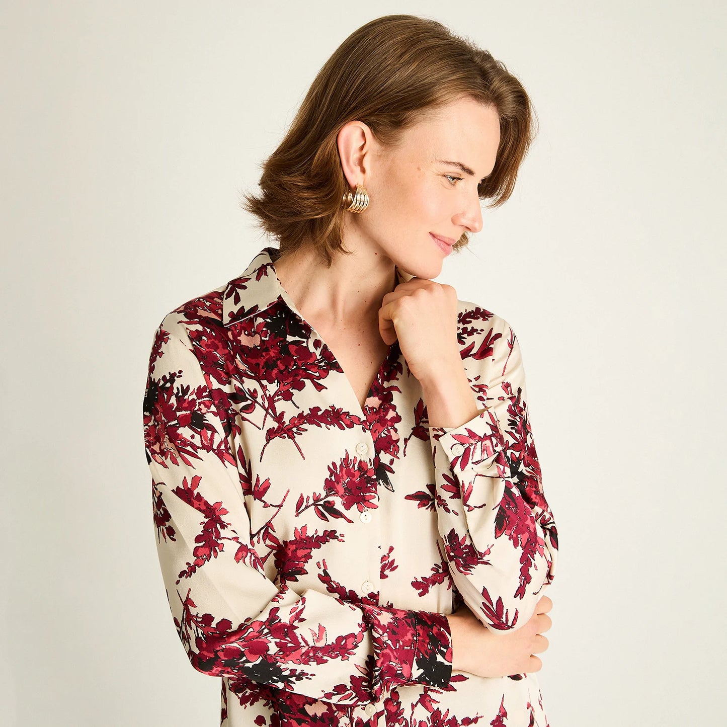 Blusa Mujer Rosada con Estampado Floral