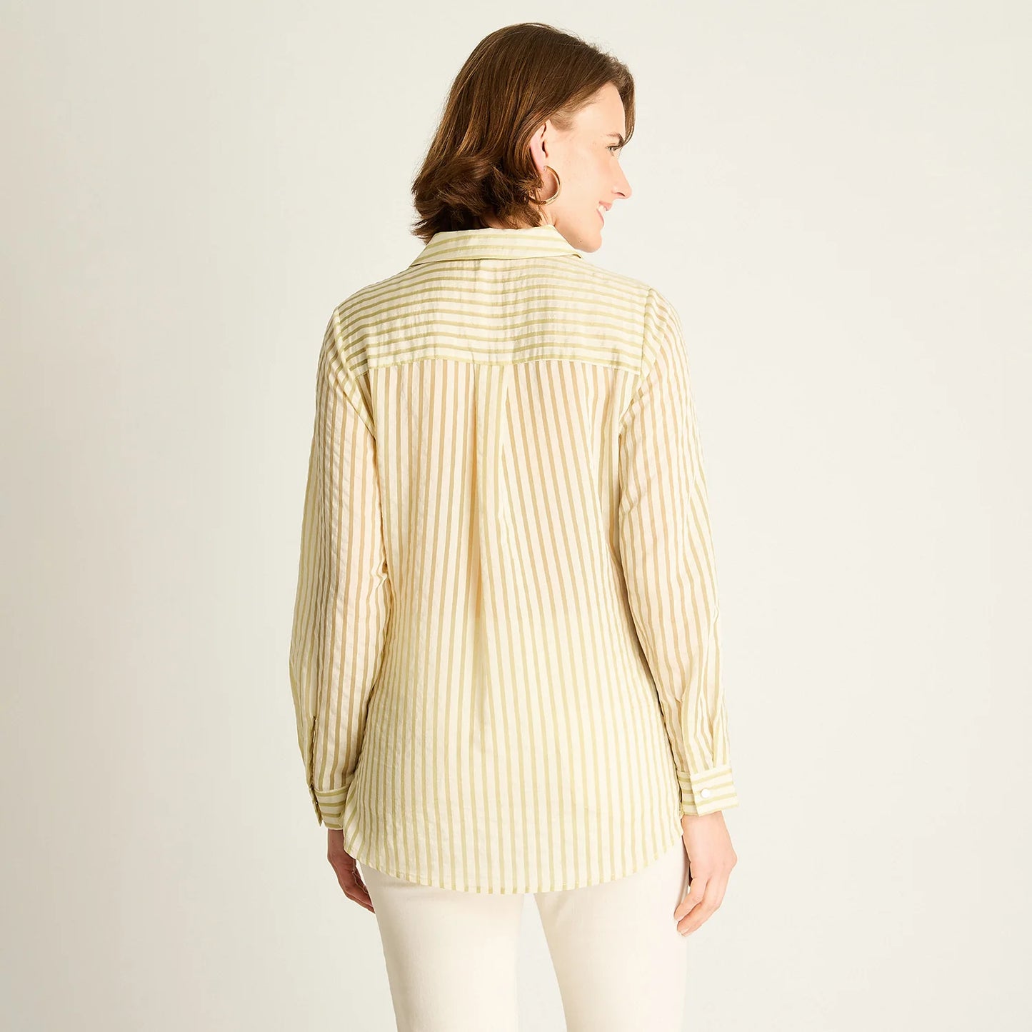 Blusa Mujer Verde a Rayas