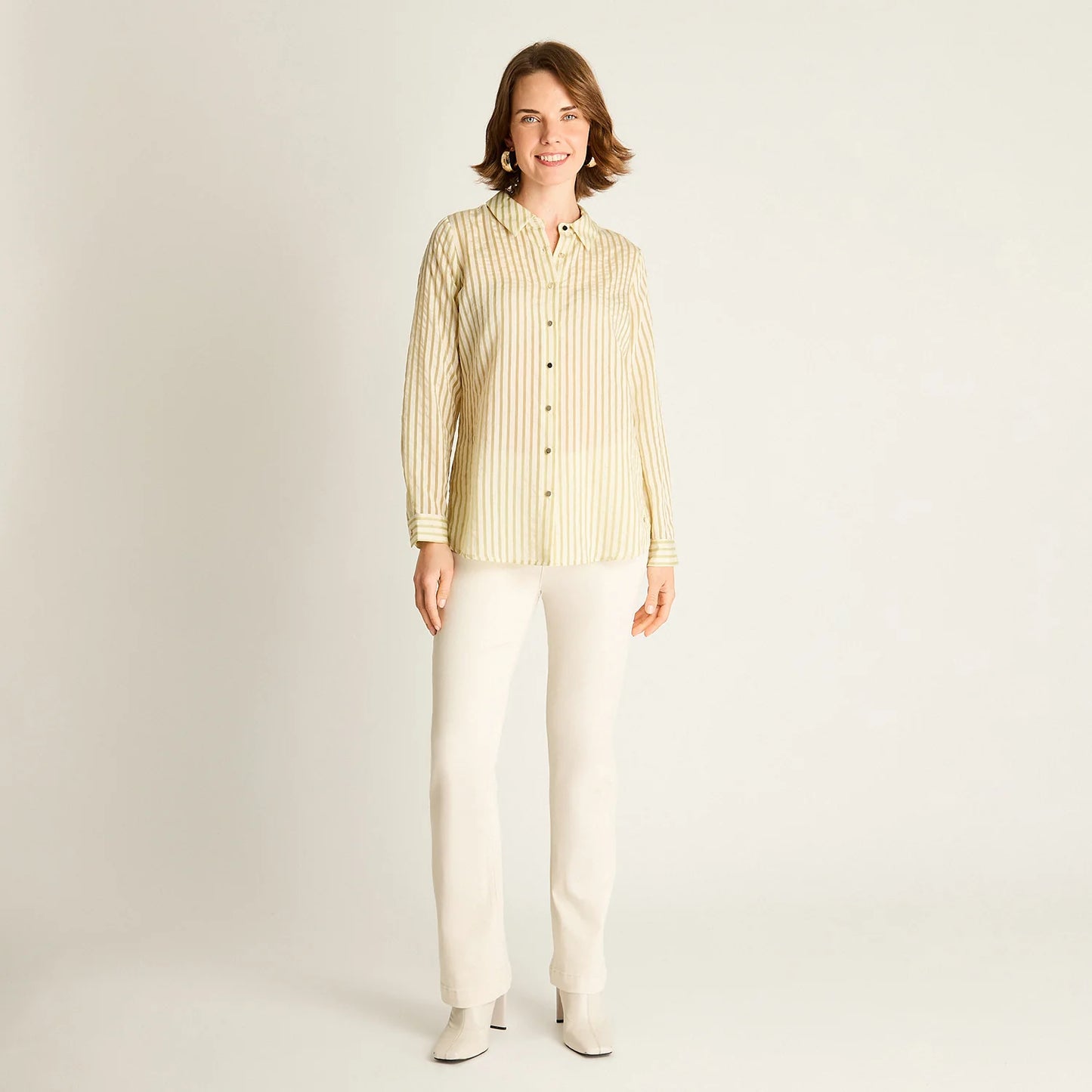 Blusa Mujer Verde a Rayas