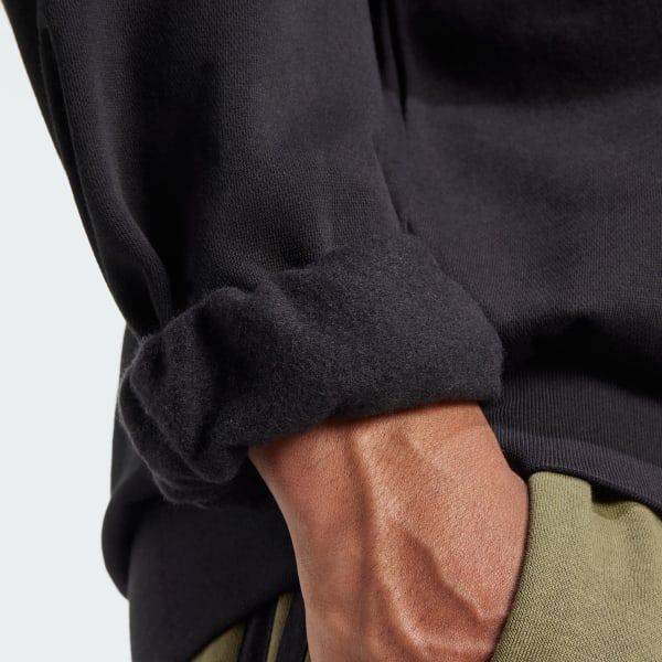 Polerón Buzo Hombre Essentials Feelcozy Felpa Negro