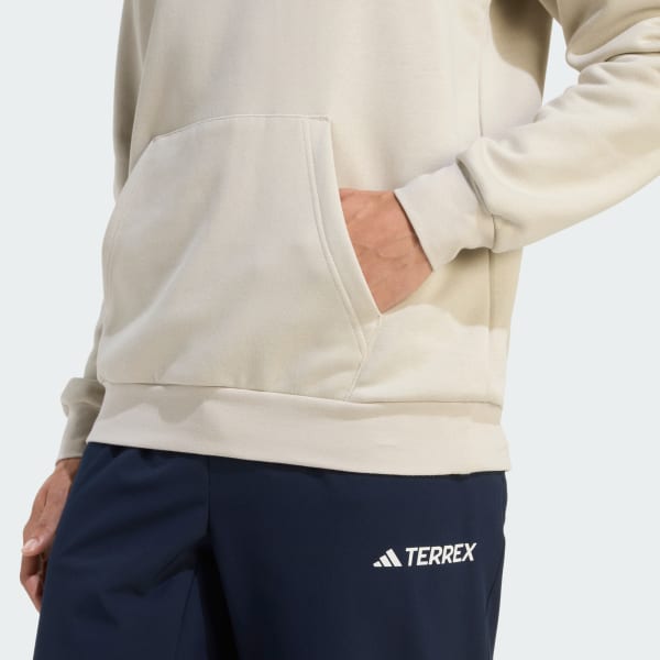 Polerón Buzo Hombre con Capucha Terrex Multi Logo Pequeño Beige