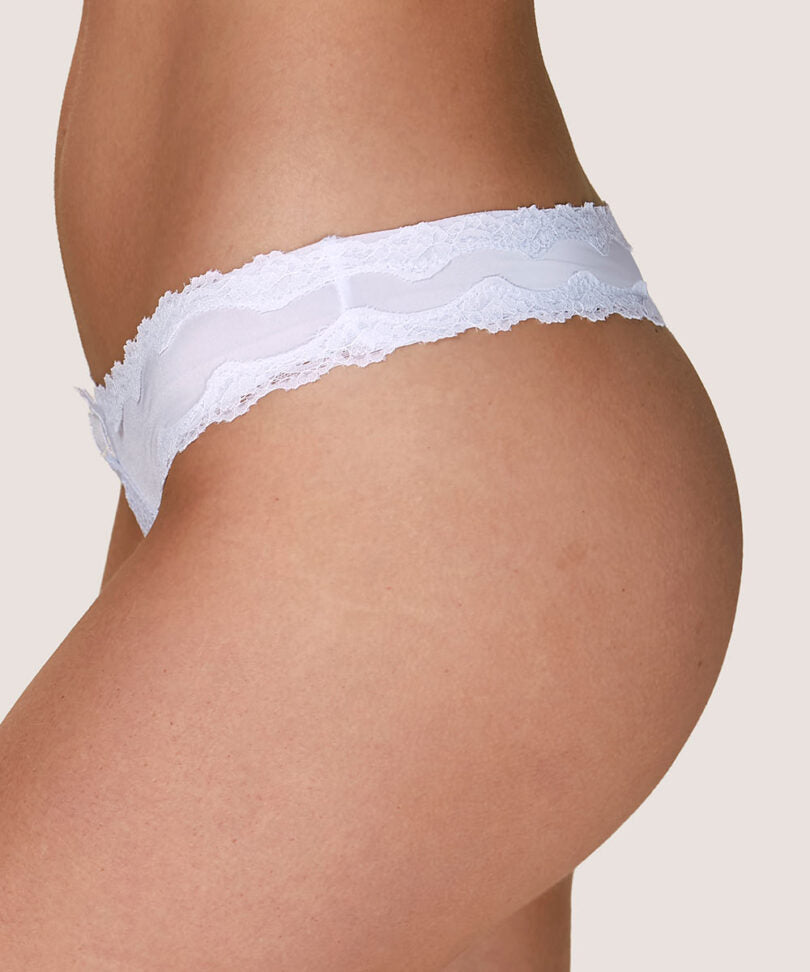 Colaless Mujer Microfibra y Encaje Blanco