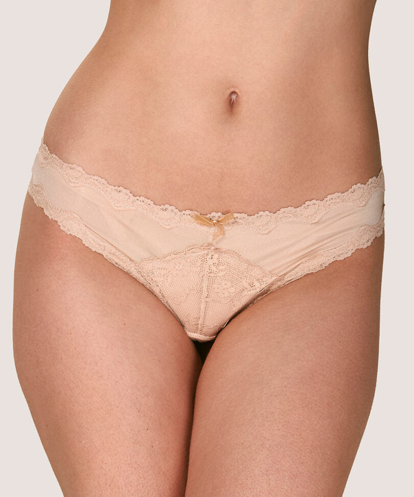 Colaless Mujer Microfibra y Encaje Nude