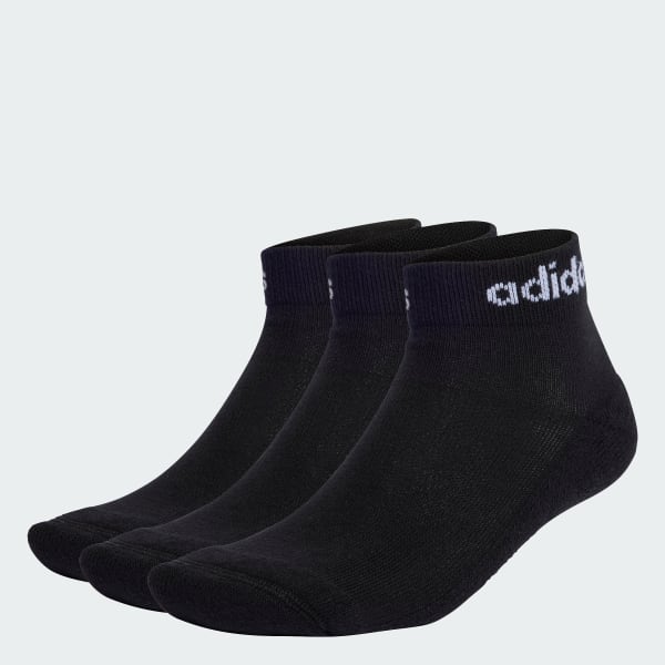 Tripack Calcetines Hombre Linear Acolchados Largo al Tobillo Negro