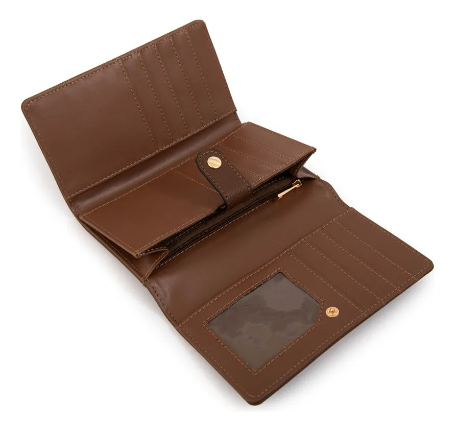 Billetera Mujer Mediana Lizet Café Oscuro