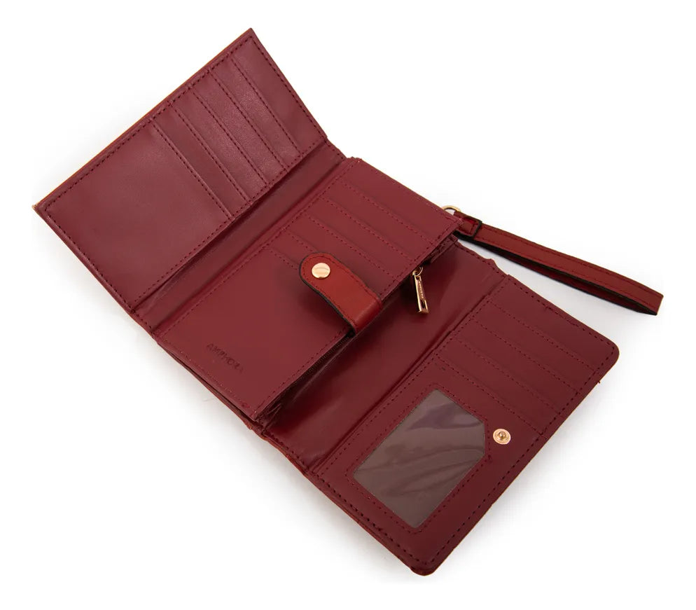 Billetera Mujer Mediana Grecia Rojo Oscuro