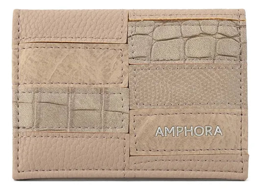 Tarjetero Mujer Con Ventana Pequeña Aina Taupe