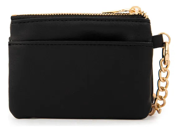 Monedero Mujer Con Bolsillo Frontal Pequeña Grecia Negro