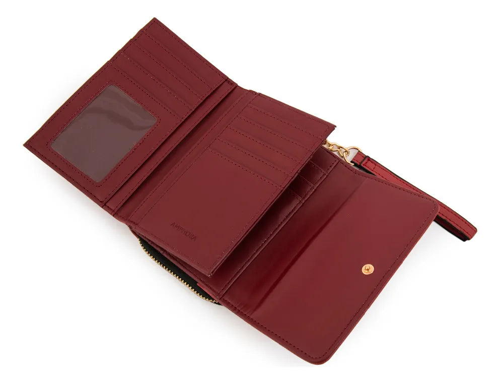 Billetera Mujer Mediana Suiza Rojo Oscuro