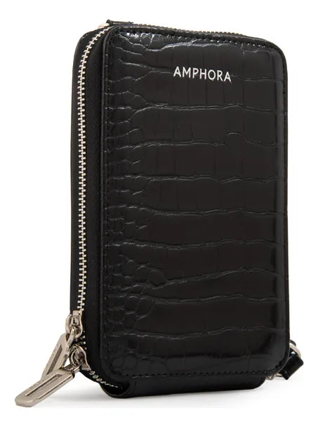 Cartera Mujer Bandolera Porta Celular Boga Pequeña Negro