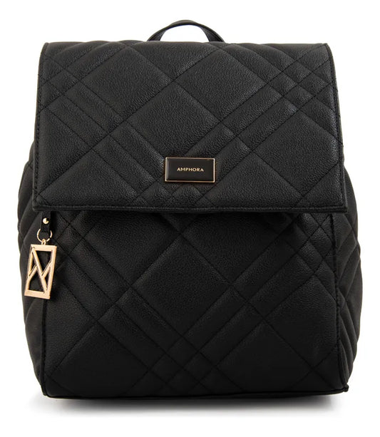 Mochila Mujer Con Tapa Anisa Mediana Negro