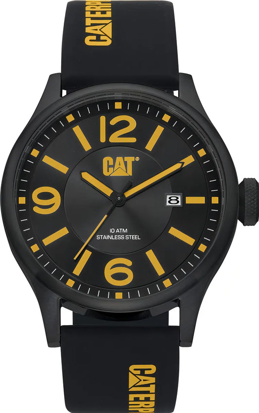 Reloj Hombre Caterpillar Hombre Diam Qb.161.27.137 Malla Negro/amarillo Bisel Negro Fondo Negro