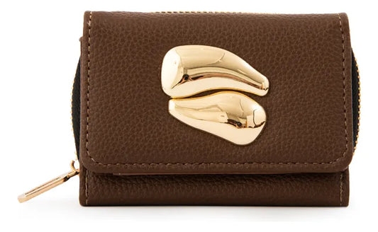 Billetera Mujer Pequeña Lizet Café Oscuro