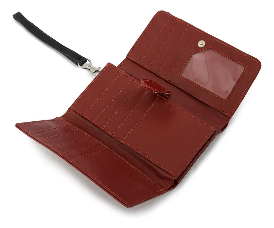 Billetera Mujer Acordeon Dean Mediana Rojo