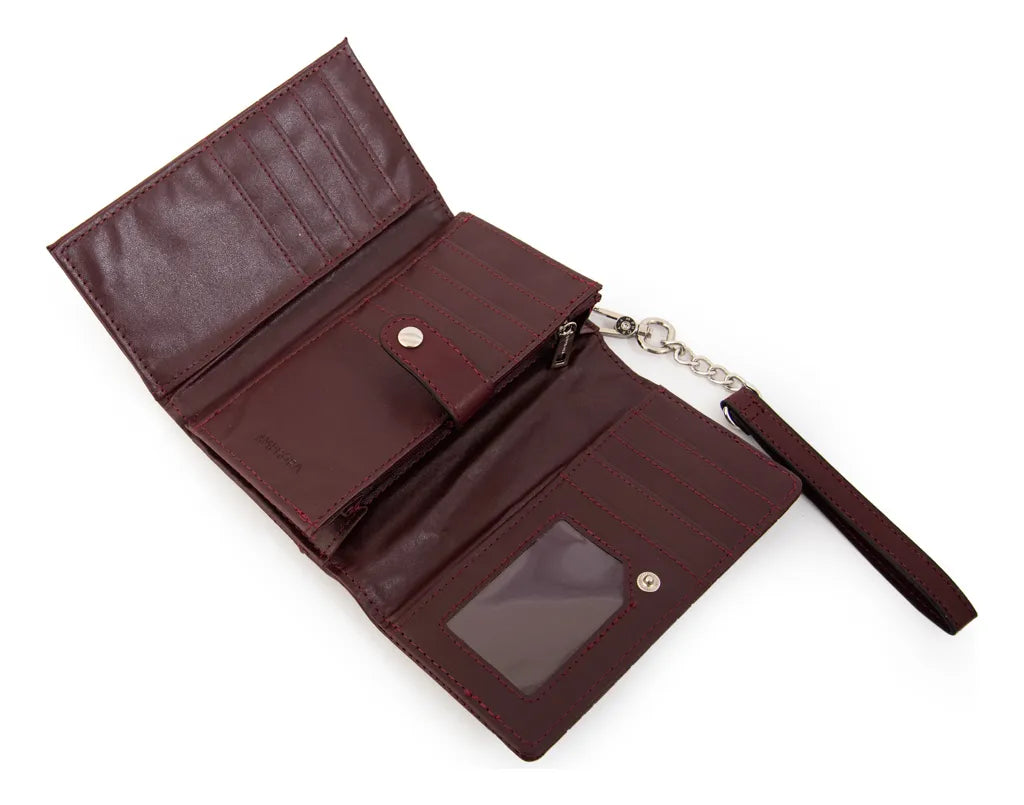 Billetera Mujer Mediana Guinea Burdeo