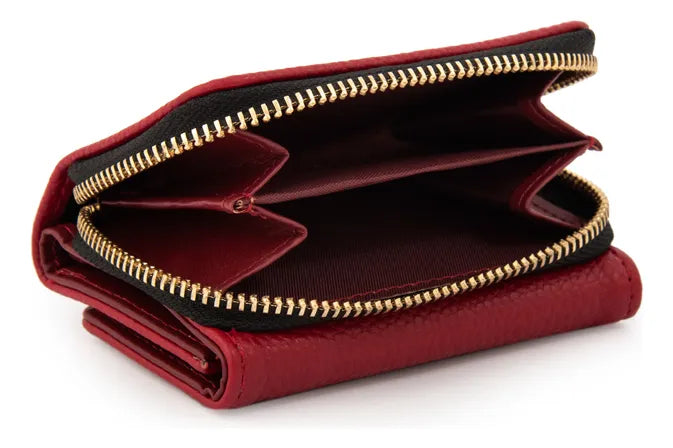 Billetera Mujer Pequeña Naty Rojo Oscuro