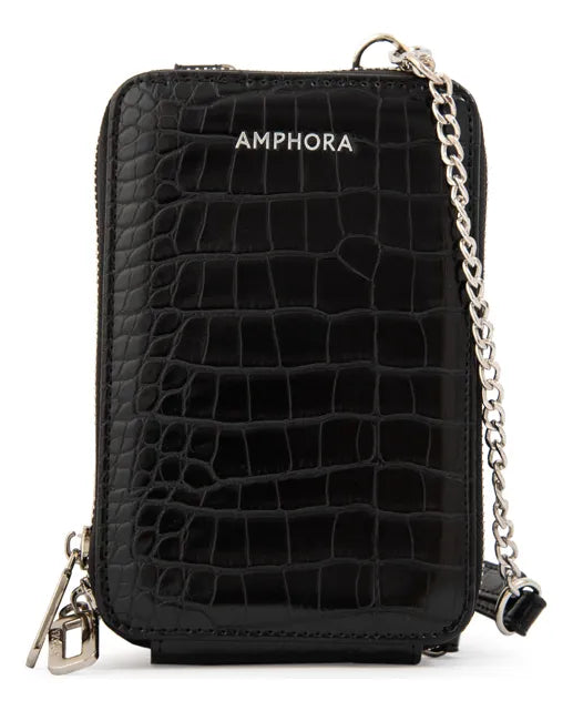Cartera Mujer Bandolera Porta Celular Boga Pequeña Negro